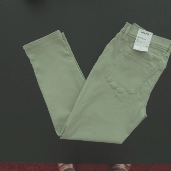 Sonoma Denim - New Sonoma Girlfriend Akiva Light Green Jeans with Stretch Inseam 27.25 Sz 8